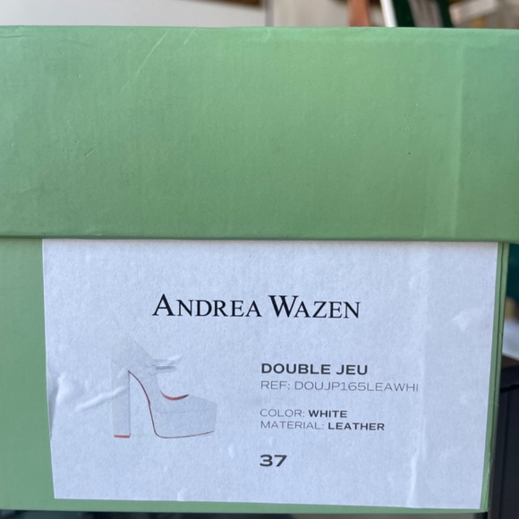 Andrea Wazen White Closed-Toe Platform Maryjane’s - Picture 9 of 9